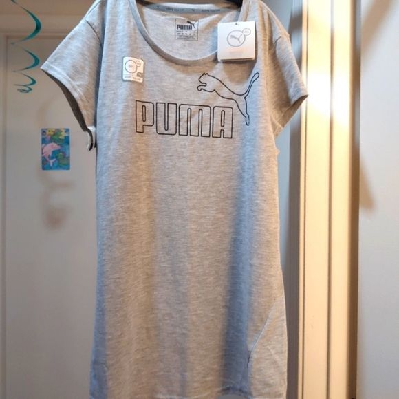 Puma - Grey - Dry Cell - Girls Size Medium - Workout Short Sleeve Shirt - Picture 1 of 5